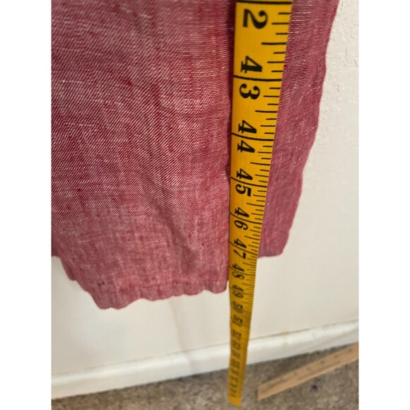 Rachel Zoe Women’s Dress Size 4 Red 100% Linen Button Front Midi Pockets Minimal - Picture 6 of 8